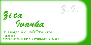 zita ivanka business card